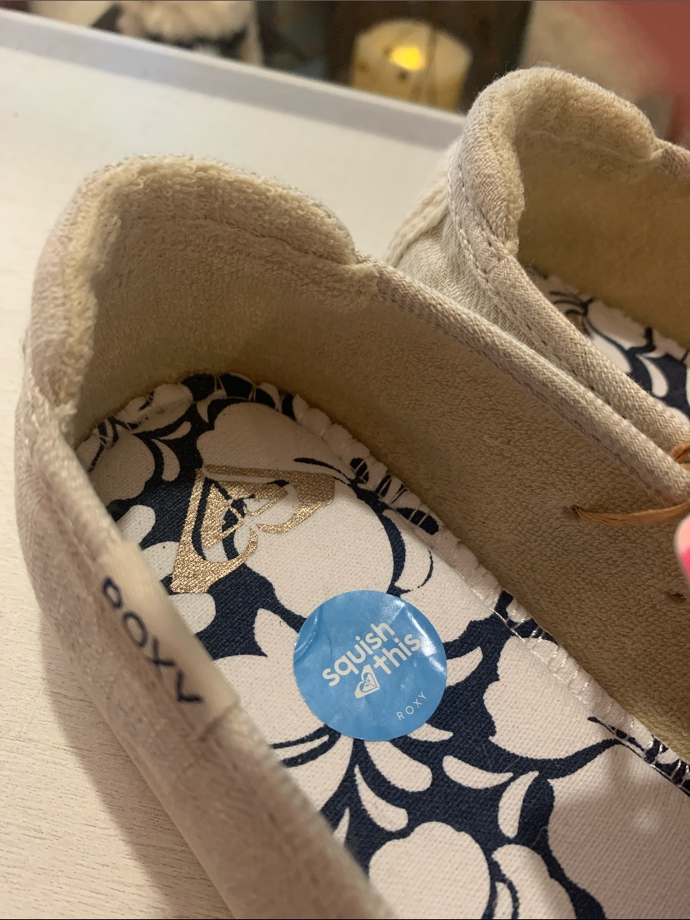 Roxy Neutral Canvas Slip-On Sneakers in Light Beige - Picture 3 of 8